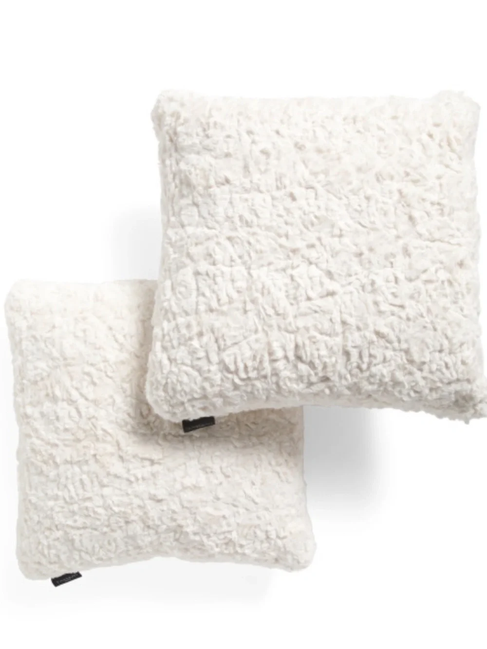 Tahari Cream Faux Fur Decorative Pillow Set